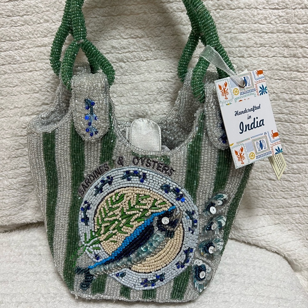 Sardines & Oysters Beaded Purse